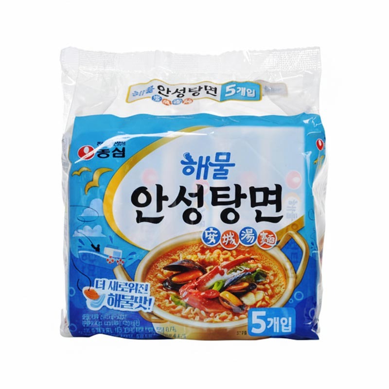 Nongshim 農心 安城湯麵 藍 海鮮風味 辣 （5入／一袋）